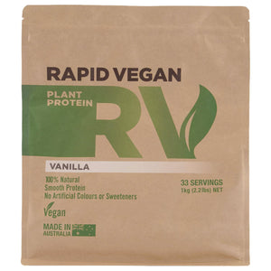 Rapid Vegan by Rapid Supplements Vegan Protein supps247Springvale 1 KG Vanilla 