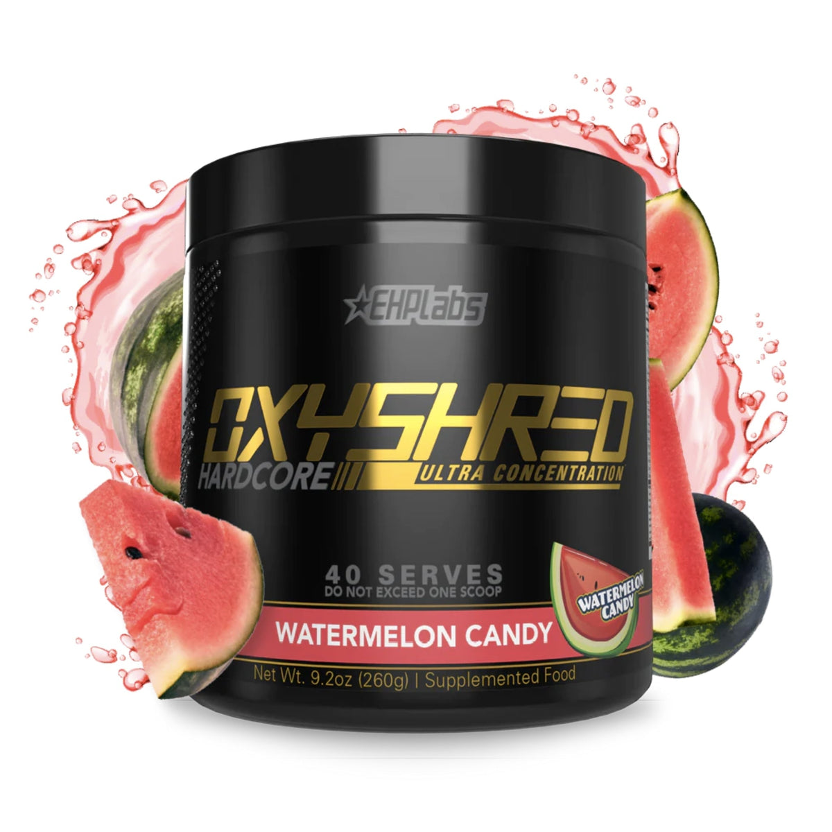 OXYSHRED HARDCORE by EHP Labs FAT BURNER SUPPS247 40 Serves Watermelon Candy  - Image 3