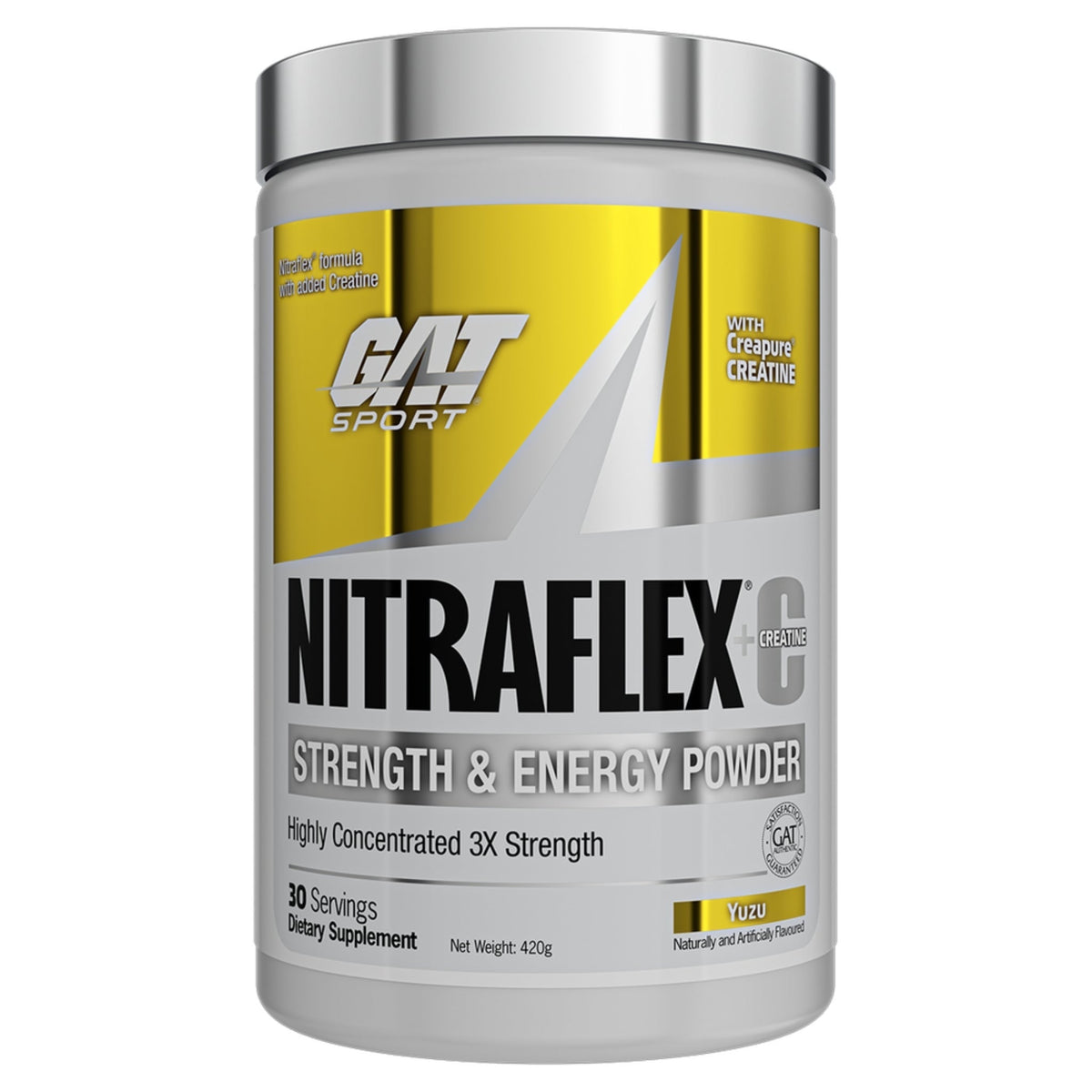GAT Sport Nitraflex + Creatine EXPIRY 31/7/24 Pre-Workout supps247Springvale 30 Serves YUZU  - Image 1