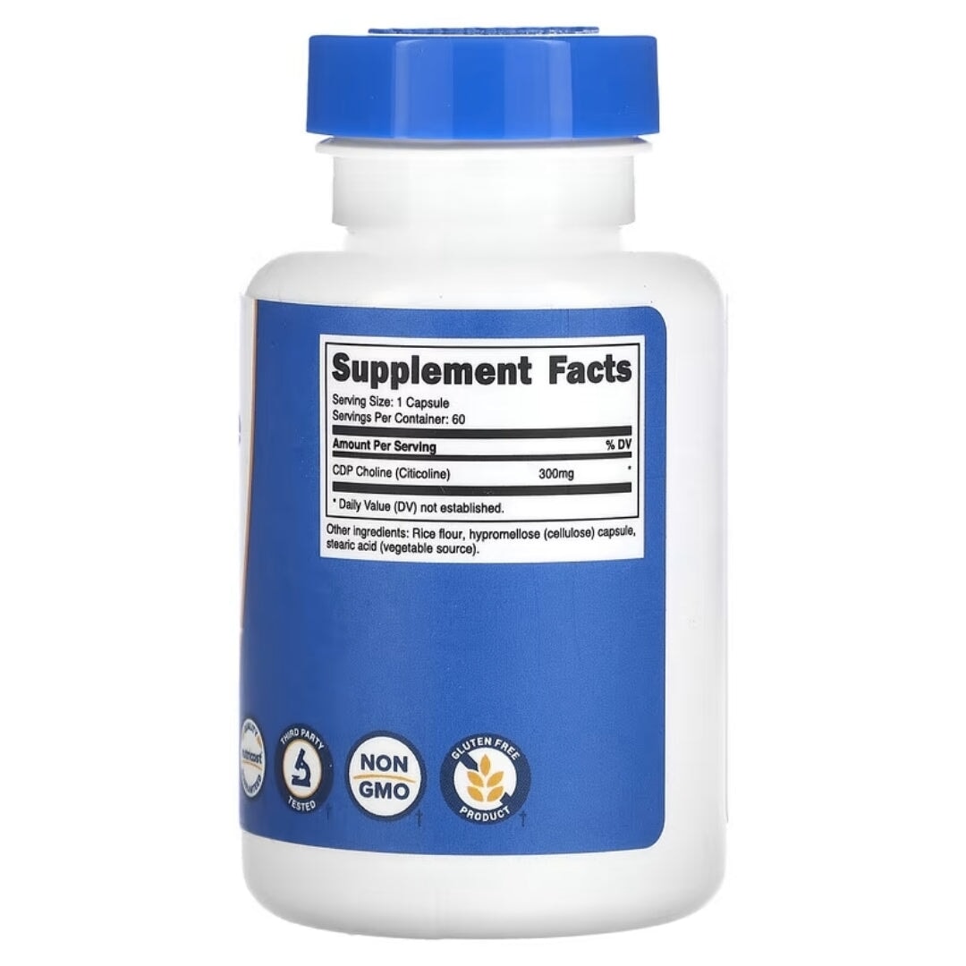 CDP Choline (Citicoline) 300mg by Nutricost GENERAL HEALTH Nutricost  - Image 2