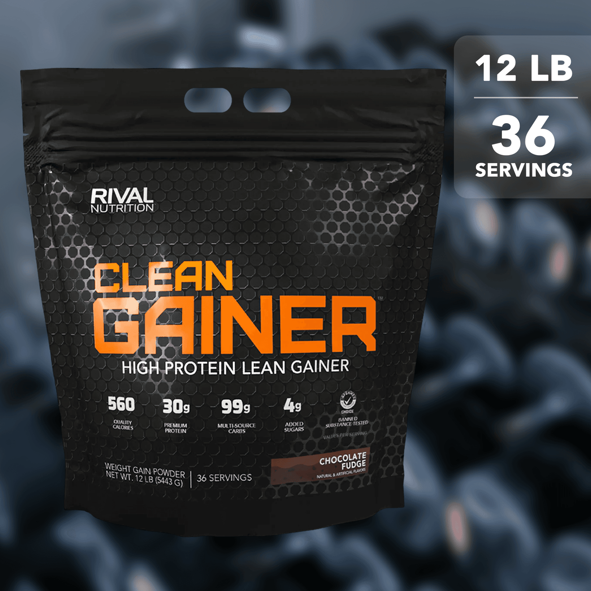Clean Gainer by Rival Nutrition Chocolate fudge 12LBS