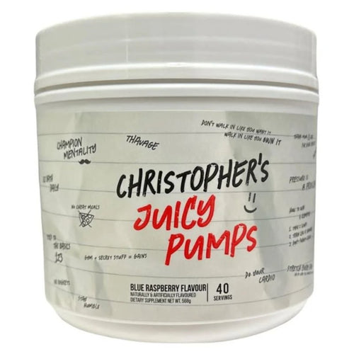 Chris’s Juicy Pump – Non-Stim Pre-Workout by CBUM raw nutrtion Blue Raspberry 