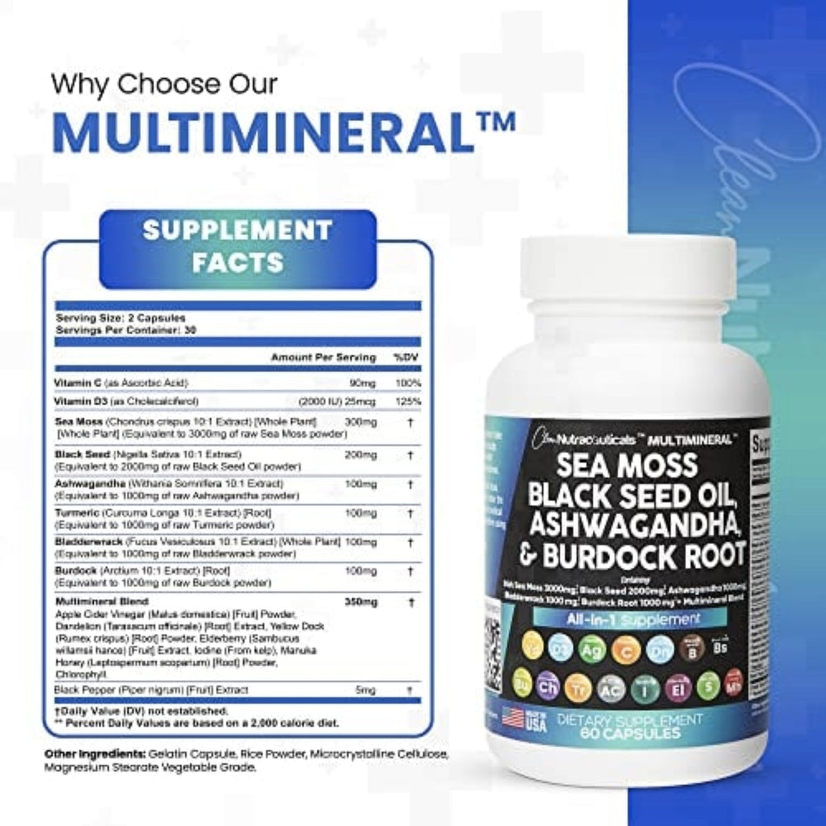 Clean Nutraceuticals All-in-One Supplement 60 Counts Herbal Supplements SUPPS247  - Image 3