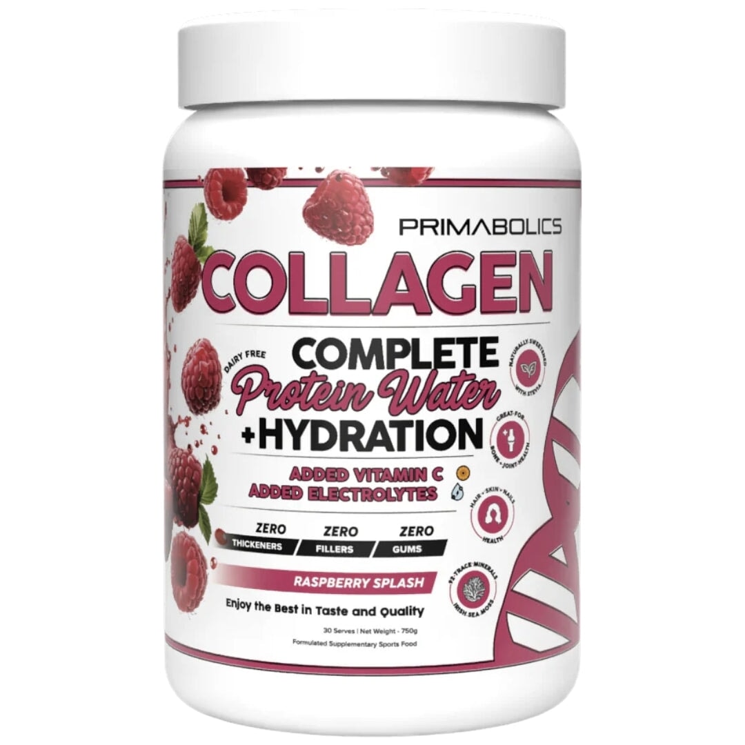 Collagen Complete Protein Water and Hydration by Primabolics collagen protein Primabolics Raspberry 30 Serves 