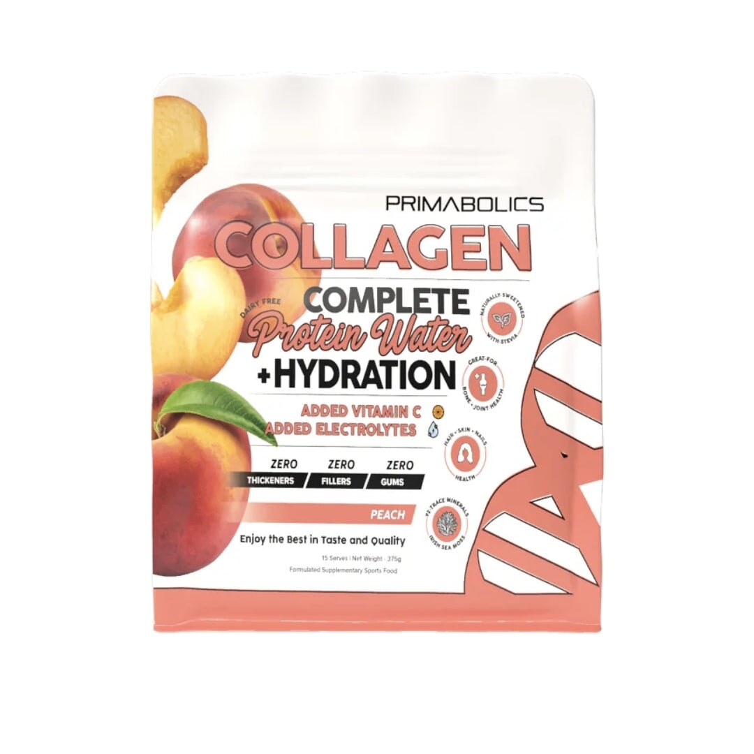 Collagen Complete Protein Water and Hydration by Primabolics collagen protein Primabolics Peach 15 Serves 
