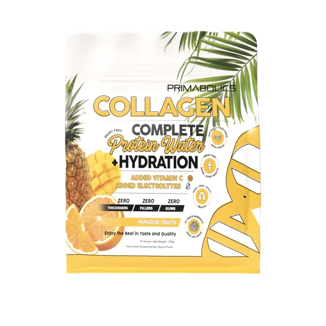 Collagen Complete Protein Water and Hydration by Primabolics collagen protein Primabolics Paradise Fruits 15 Serves 