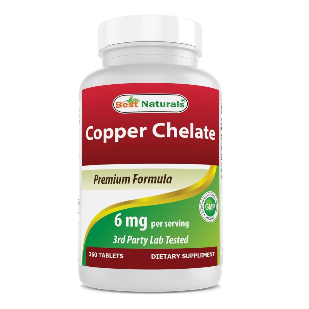 Copper Chelate 6 mg 360 Tablets by Best Naturals Best Naturals 