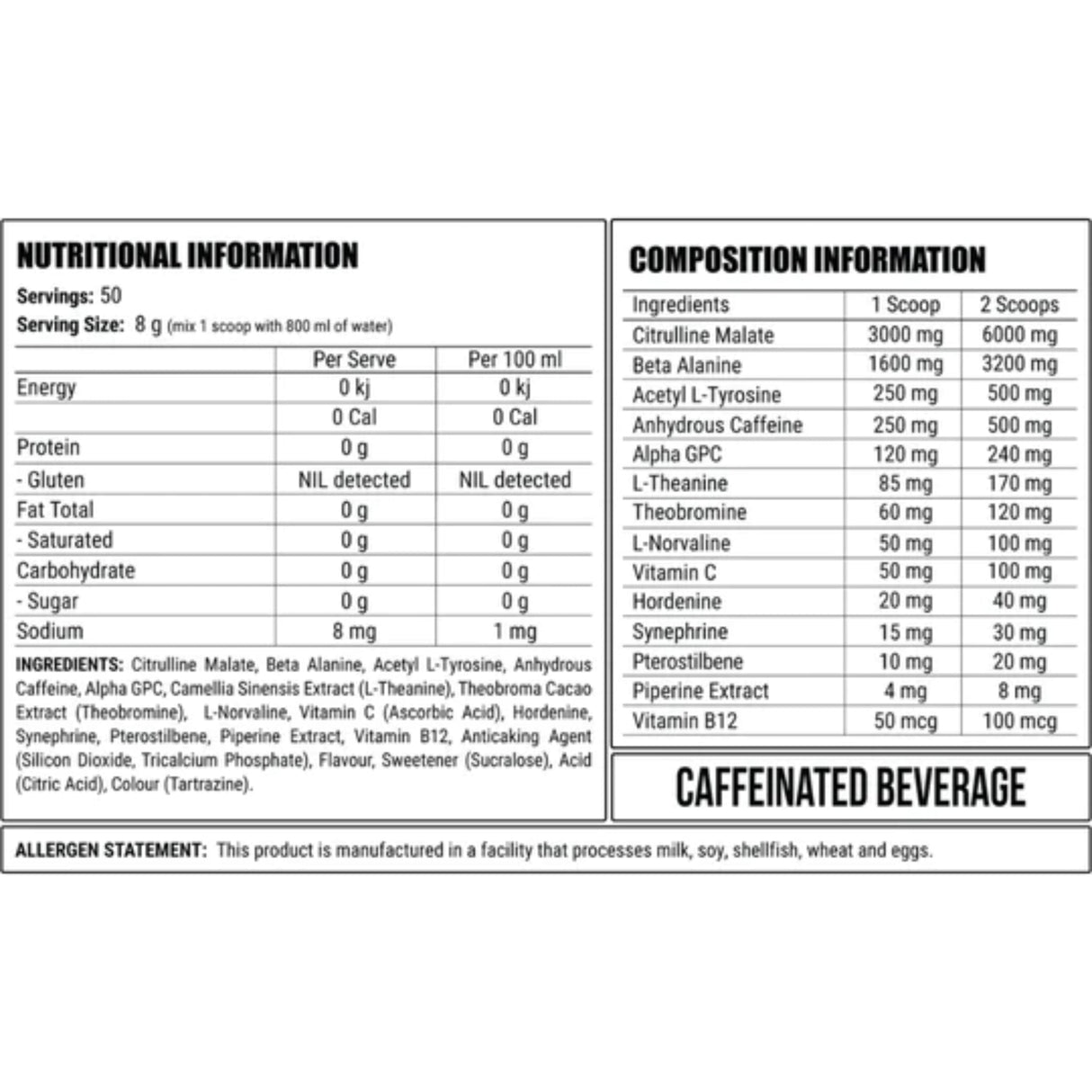 DISORDER PRE WORKOUT 50 SERVES PREWORKOUT SUPPS247 