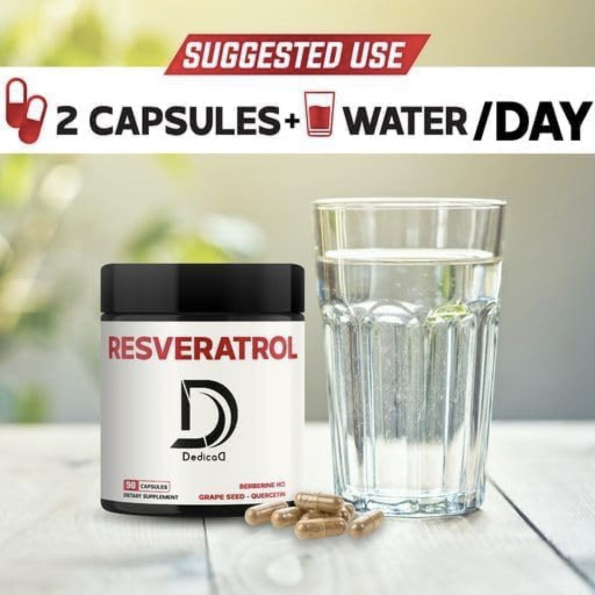 Dedica Resveratrol 1000 mg 90 counts Anti-aging SUPPS247  - Image 6