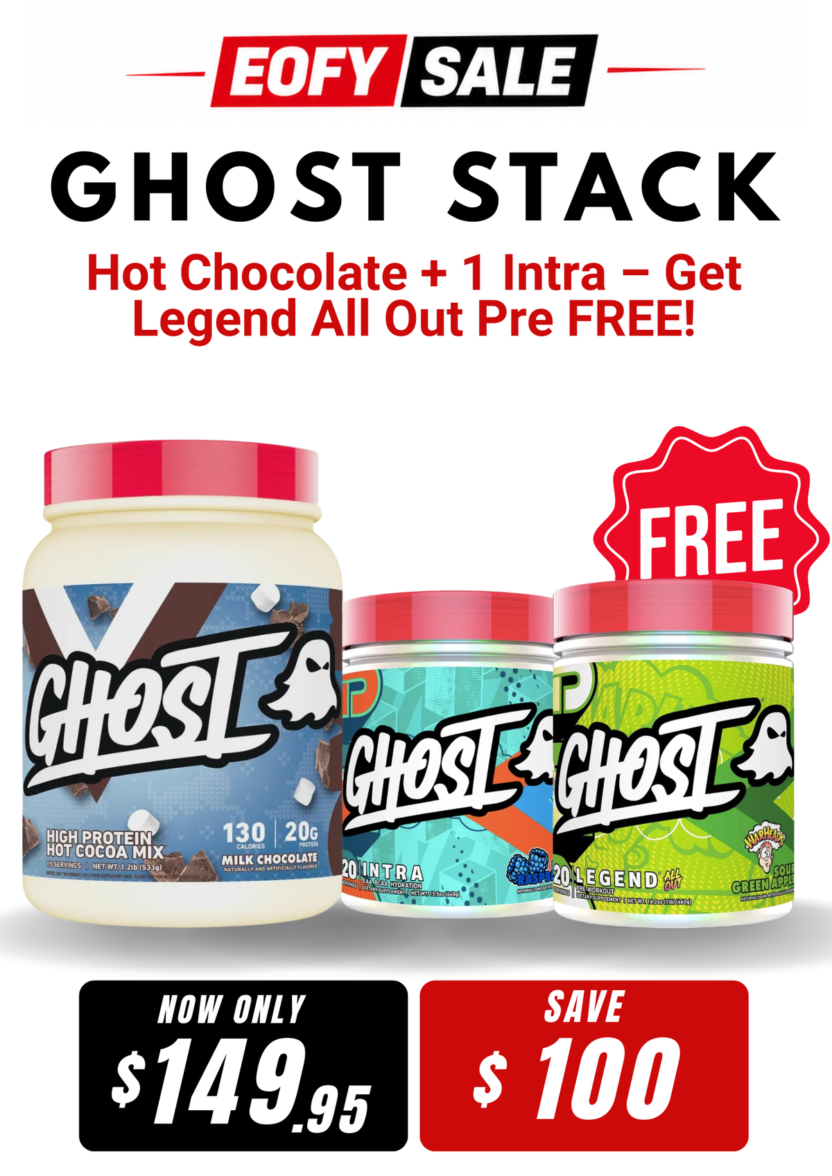 GHOST Muscle Building Winter Stack | Buy 1 Hot Chocolate + 1 Intra – Get Legend All Out Pre FREE! - Image 1