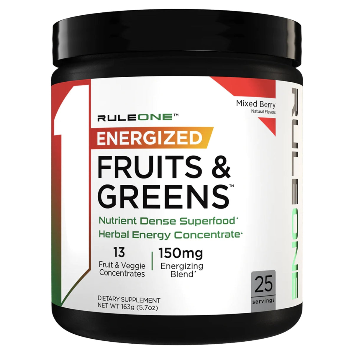 Energized Fruits & Greens by Rule1 GREENS SUPPS247 25 serves  - Image 1
