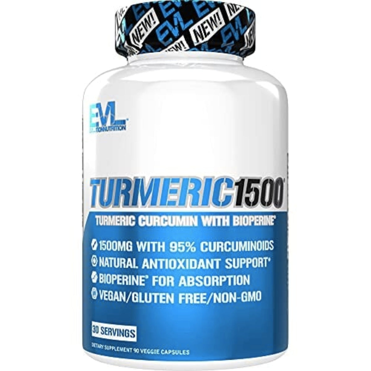 Evlution Nutrition Turmeric Curcumin with Bioperine Turmeric SUPPS247  - Image 1