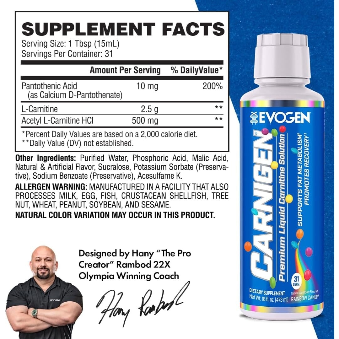 Carnigen Premium Liquid Carnitine by Evogen - Supplements | Supps247 Carnigen Premium Liquid Carnitine by Evogen - Supplements | Supps247