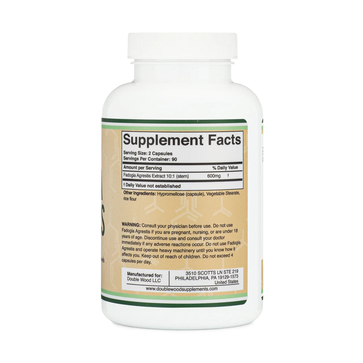 Fadogia Agrestis 600mg By Double Wood Supplements General Double Wood Supplements  - Image 2