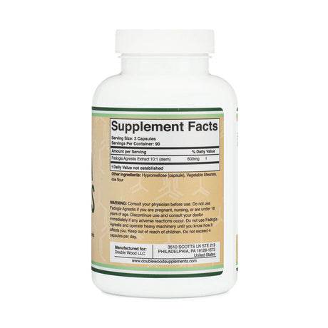 Fadogia Agrestis 600mg By Double Wood Supplements General Double Wood Supplements 