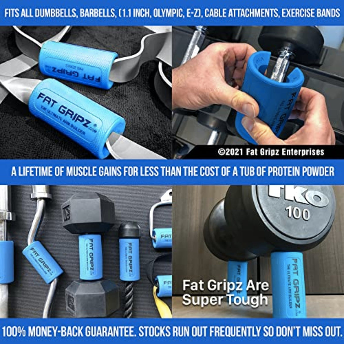Fat Gripz Pro - Proven Way to Get Big Biceps & Forearms Fast Sports Supplements SUPPS247  - Image 4