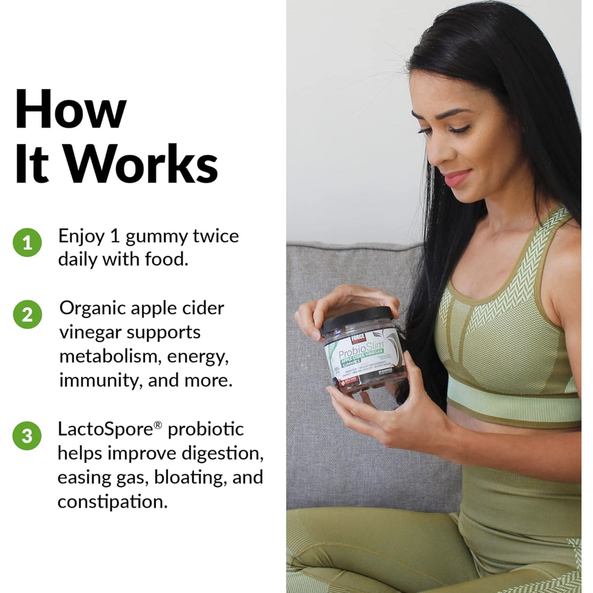 Force Factor ProbioSlim Apple Cider Vinegar 120 Gummies weight loss SUPPS247  - Image 5