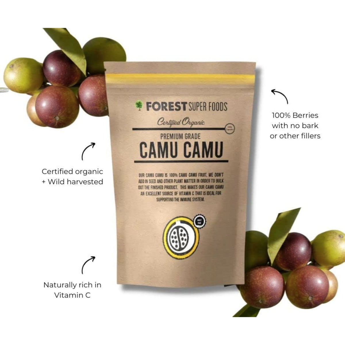 Forest Super Foods ORGANIC CAMU CAMU Anti-aging SUPPS247  - Image 3