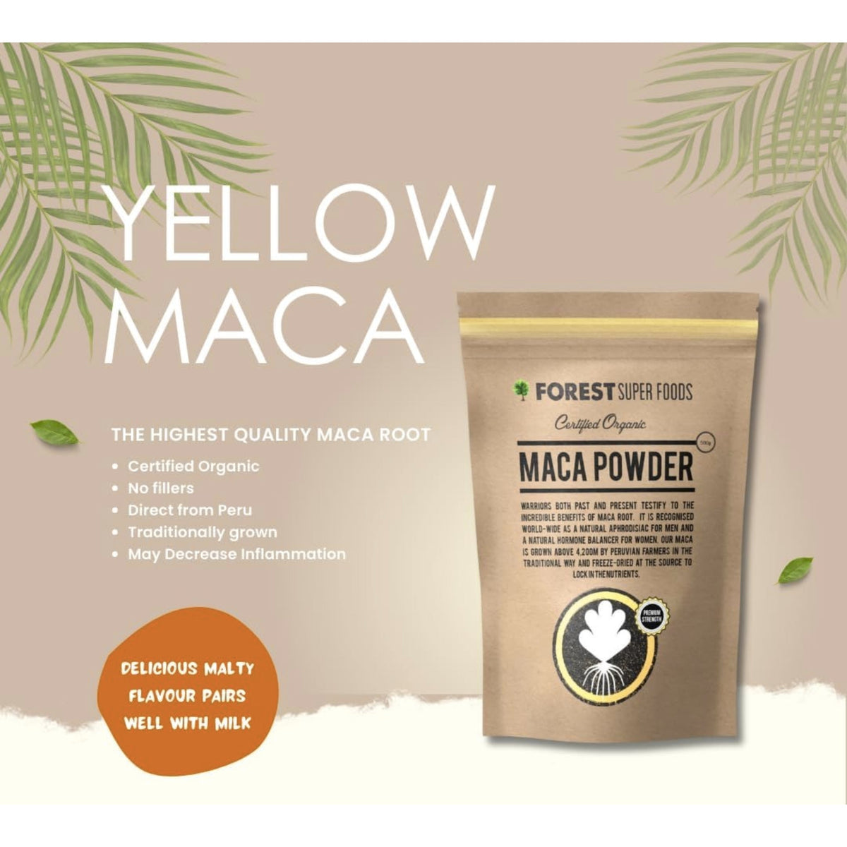 Forest Super Foods Yellow Maca Root Powder 500g MACA ROOT SUPPS247  - Image 3