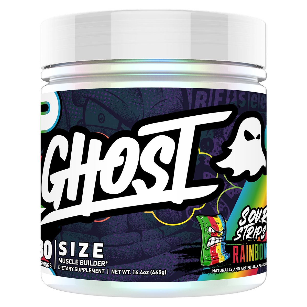 Ghost Size Sour Strips Rainbow Vitamins & Supplements unknown  - Image 1
