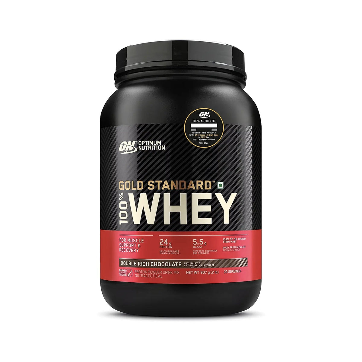 Gold Standard 100% Whey by Optimum Nutrition 2 Lbs PROTEIN OPTIMUM NUTRITION 2 Lbs Double Rich Chocolate  - Image 1