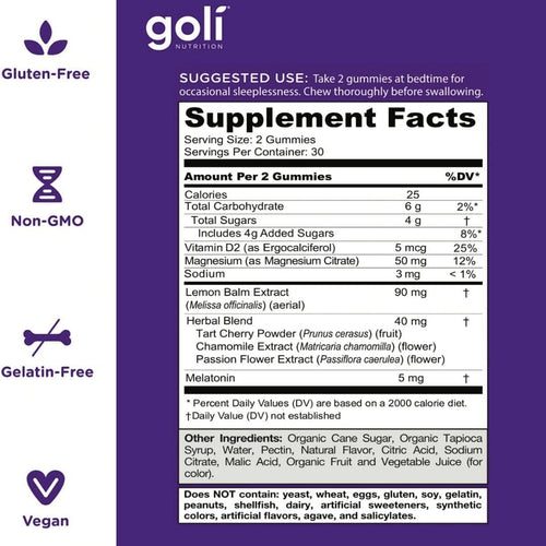Goli Dreamy Sleep Gummies Sleep Supplements supps247Springvale 
