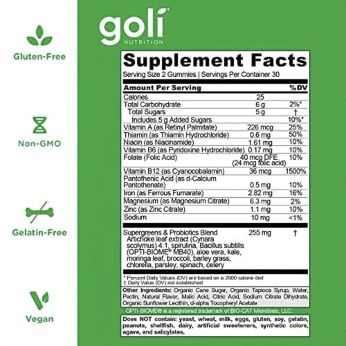 Goli SuperGreen Gummies superfood SUPPS247 