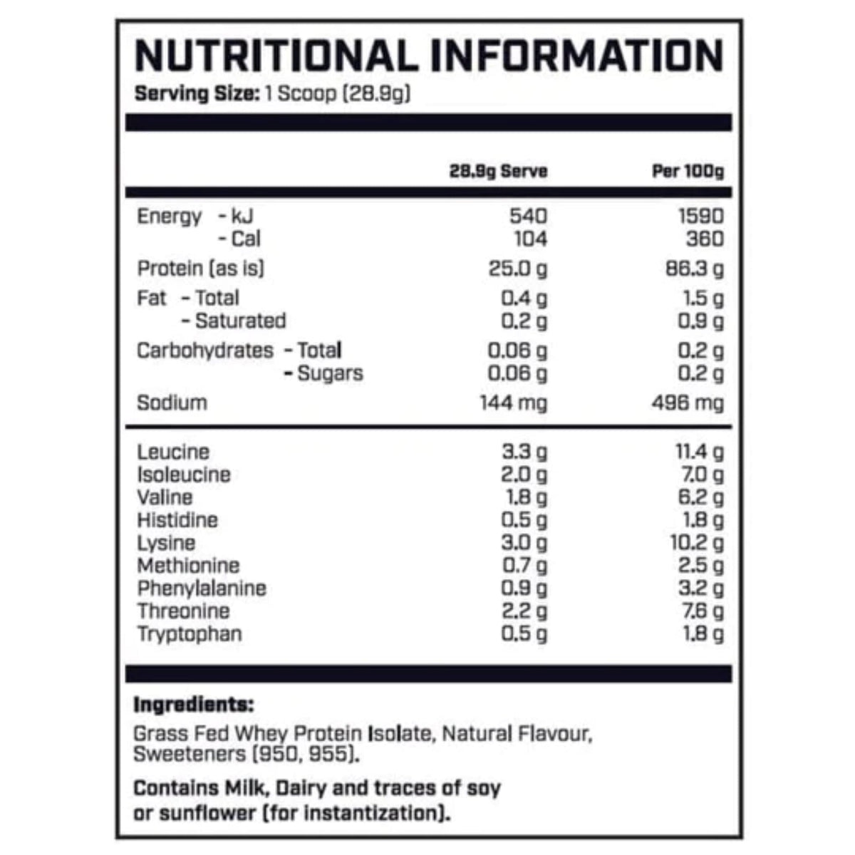 Grass Fed WPI by Cyborg Sports grass fed protein SUPPS247  - Image 2