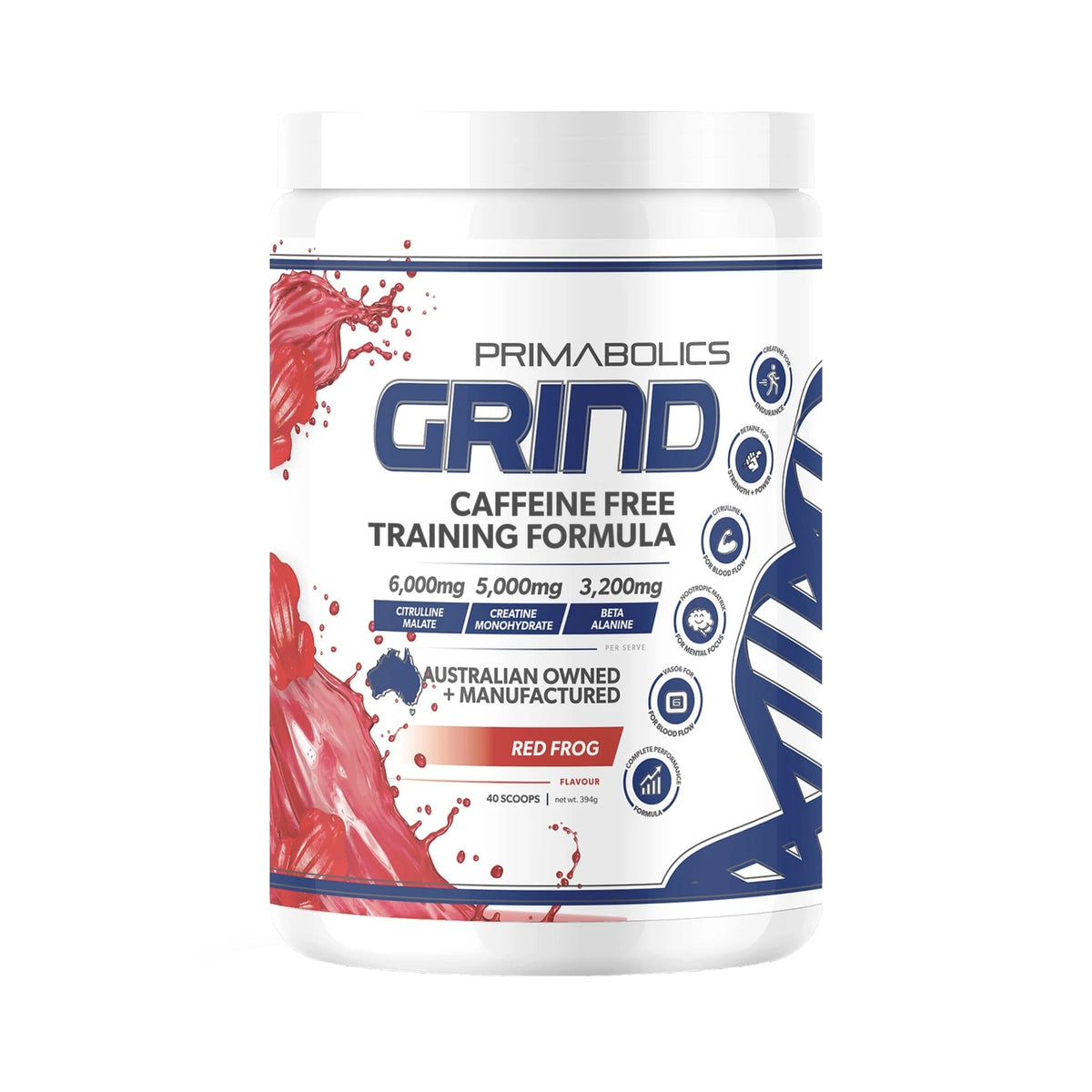 Grind Non Stim Pre Workout by Primabolics PRE WORKOUT Primabolics Red Frog  - Image 6