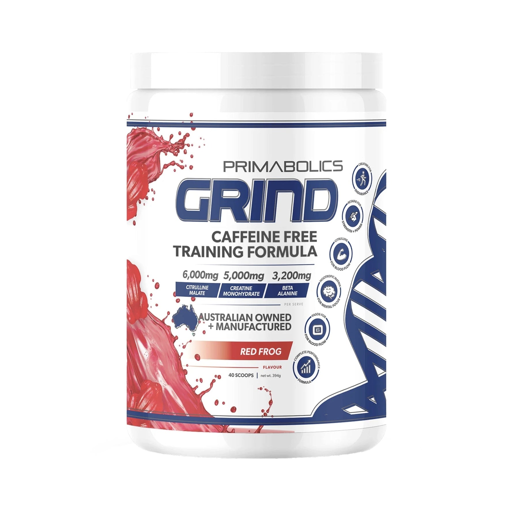 Grind Non Stim Pre Workout by Primabolics PRE WORKOUT Primabolics Red Frog 
