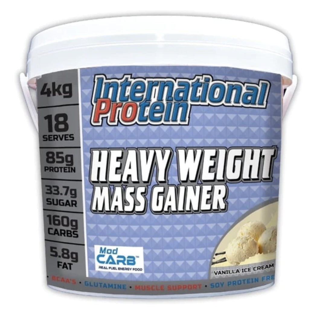 Heavy Weight Mass Gainer by International Protein PROTEIN SUPPS247 4 KG Vanilla Ice Cream 