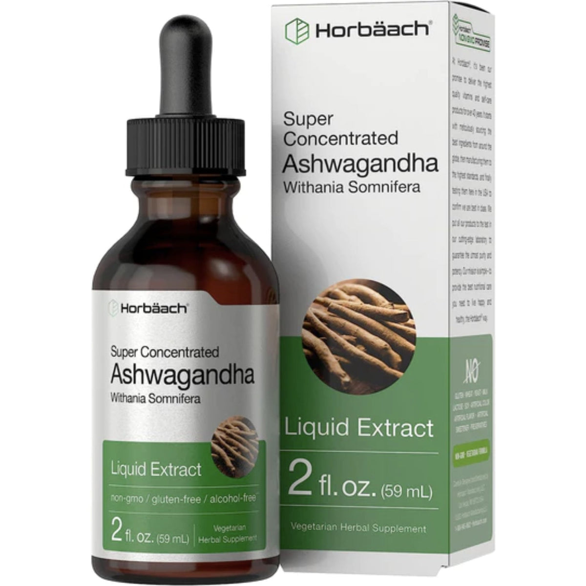 Horbaach Ashwagandha Withania Somnifera Liquid Extract 59 ml herbs SUPPS247  - Image 1