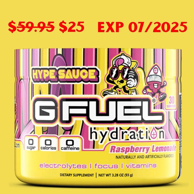 Hype Sauce Hydration by G Fuel EXP 07/2025 Hydration supps247 30 Servings Raspberry Lemonade 