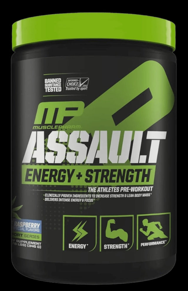 MusclePharm Assault pre workout 30 SERVE General Muscle sports Blue raspberry 