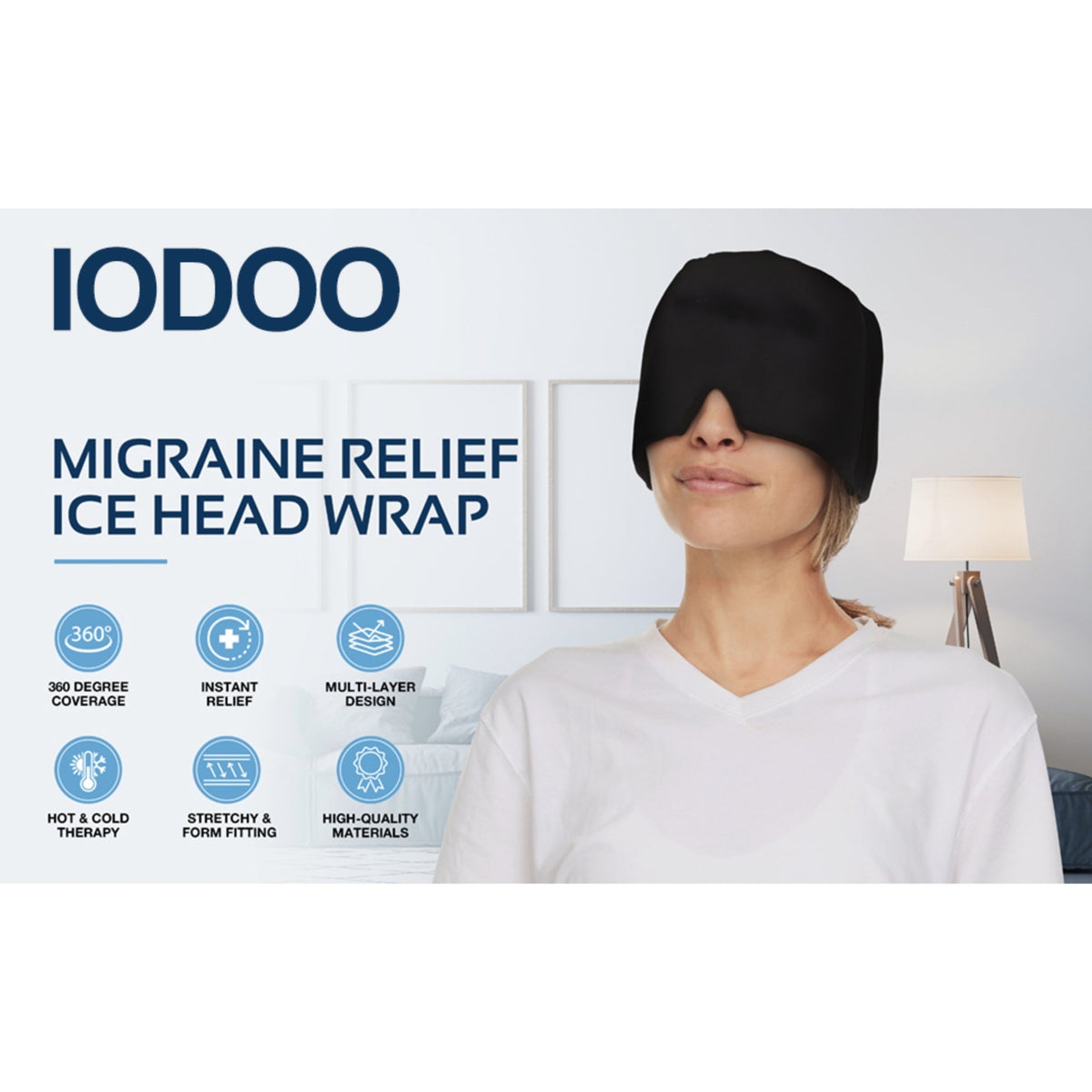 Iodoo Hot and Cold Therapy Migraine Relief Soft Gel Hat Pain relief SUPPS247  - Image 9