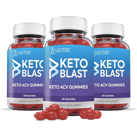 Justified Laboratories Keto Blast Gummies 3 Pack apple cider vinegar SUPPS247 