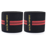 KYLIN SPORT Elasticated Compression Knee Support - Pair Gym accessories SUPPS247 Red/Black 