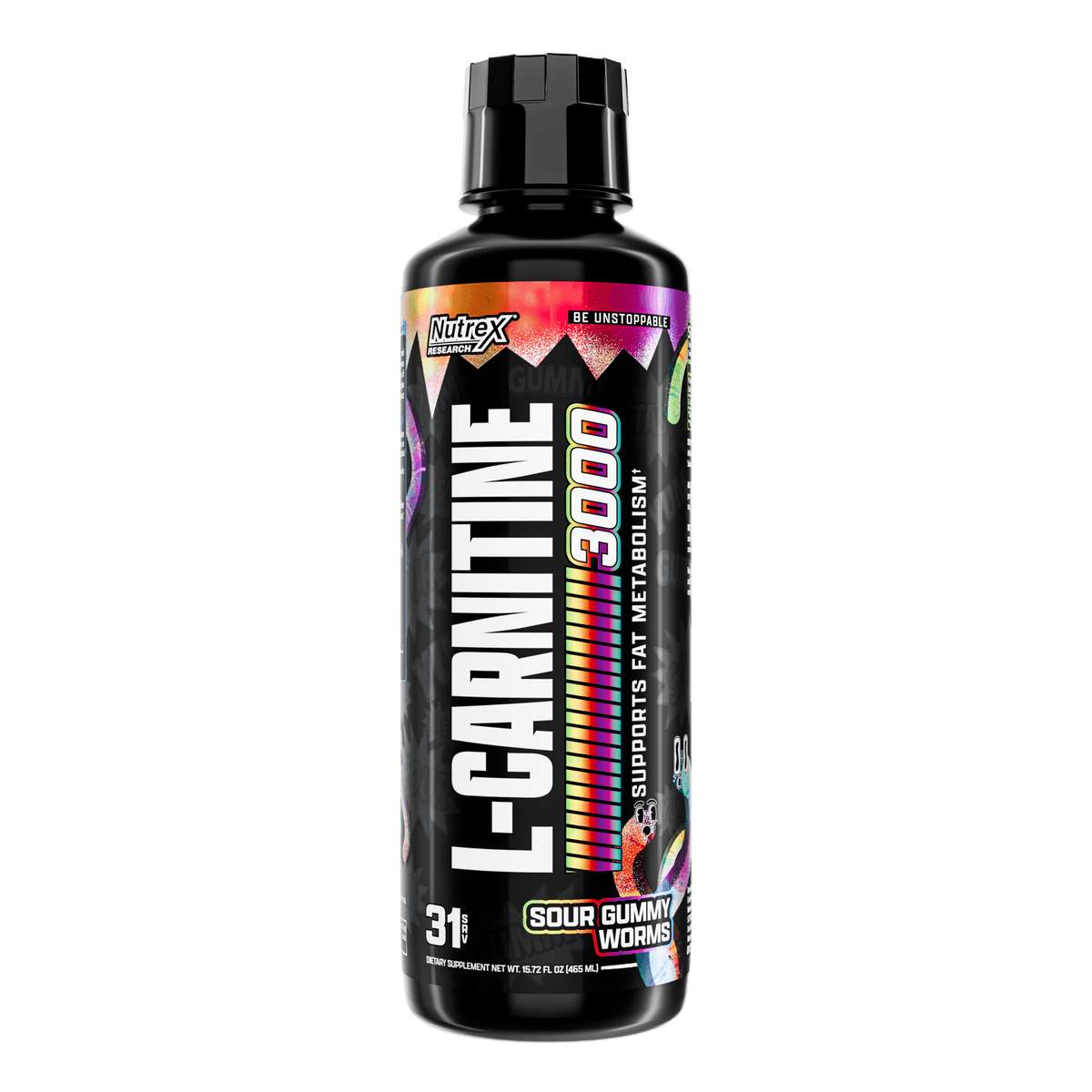 Liquid Carnitine 3000 by Nutrex Research Sour Gummy Worms - Image 4