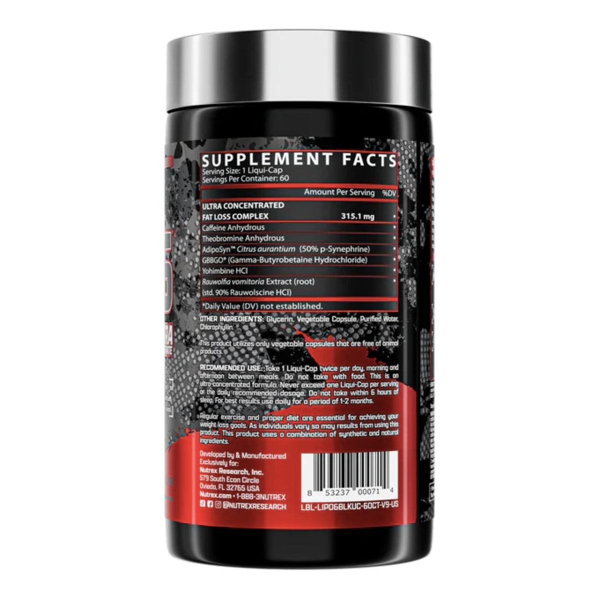 Lipo 6 Black Ultra Concentrate by Nutrex weight loss NUTREX  - Image 2