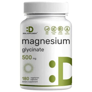 Magnesium Glycinate 500mg 180 Veggie Capsules Magnesium SUPPS247 