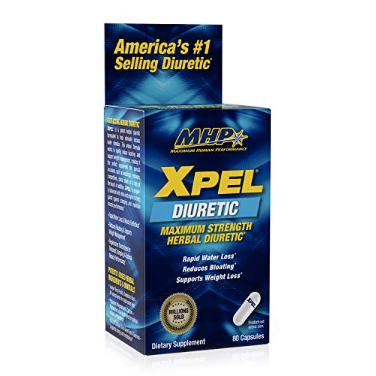 MHP Xpel Maximum Strength Diuretic Capsules 80C Slimming Aids & Weight Loss SUPPS247  - Image 1