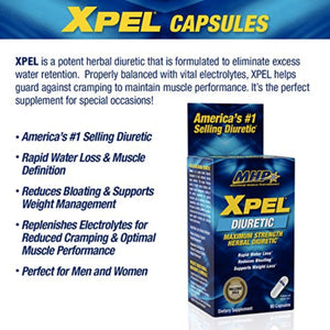 MHP Xpel Maximum Strength Diuretic Capsules 80C Slimming Aids & Weight Loss SUPPS247 