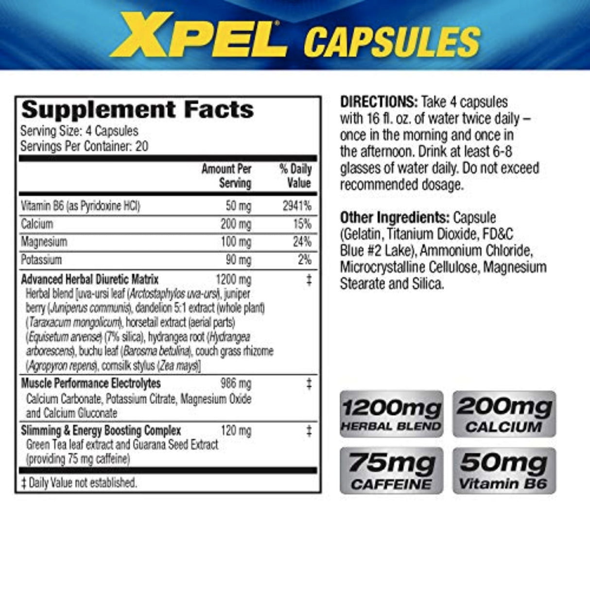 MHP Xpel Maximum Strength Diuretic Capsules 80C Slimming Aids & Weight Loss SUPPS247 