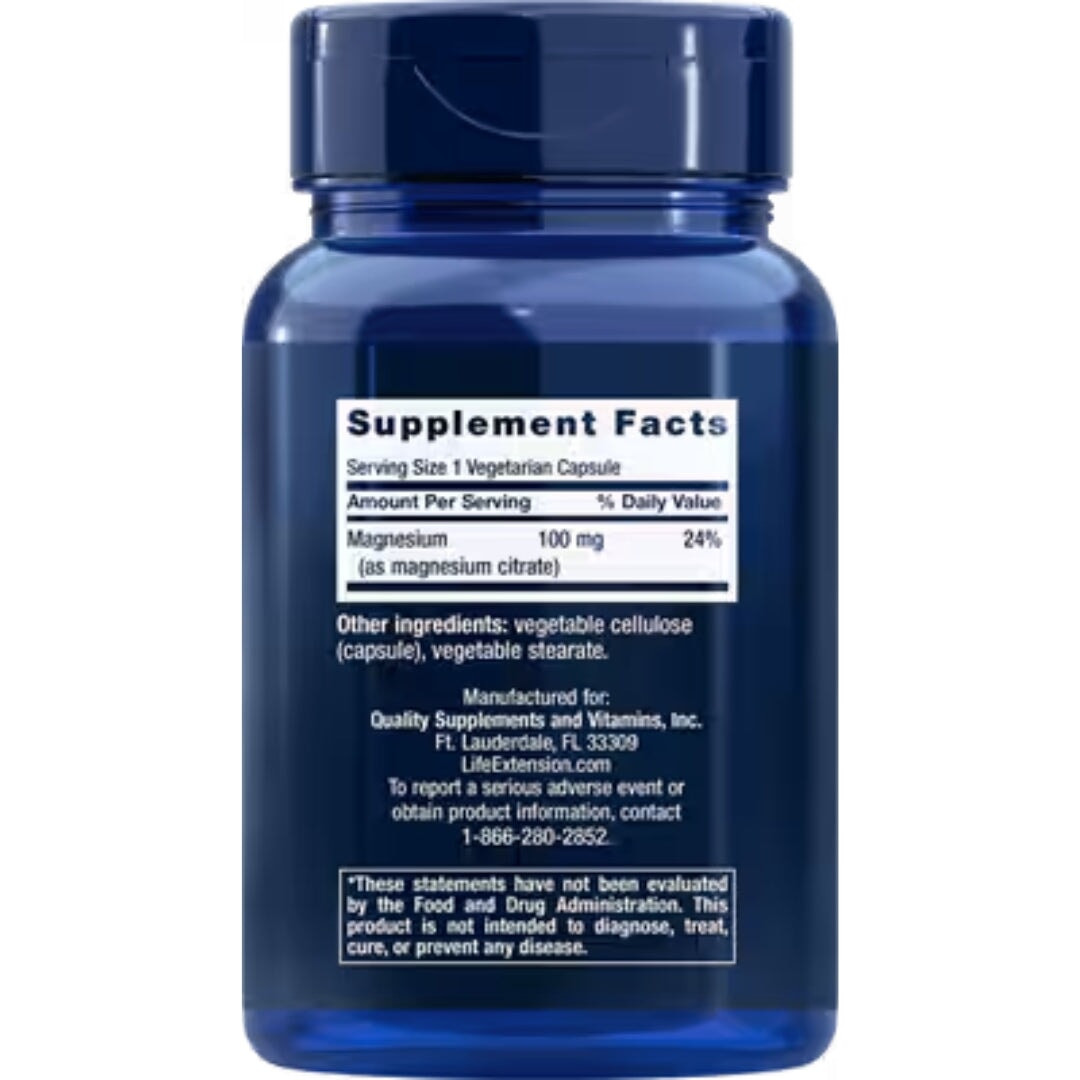Magnesium Citrate 100 mg by Life Extension Magnesium life extension 
