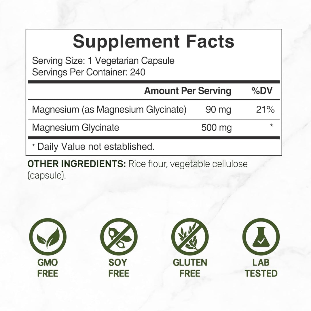 Magnesium Glycinate 500mg by Deal Supplement Vitamins Deal Supplement 