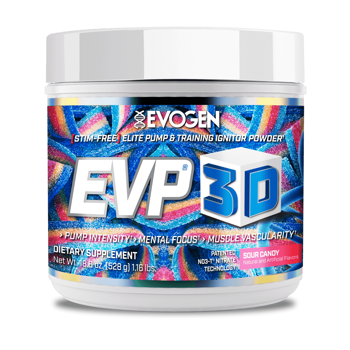 EVP 3D Stim-Free Pre-Workout by Evogen Sour Candy