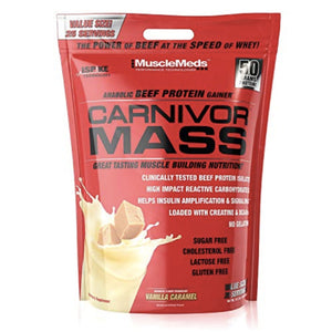 MuscleMeds Carnivor Mass 10.5 Pounds mass gainer SUPPS247 Vanilla Caramel 