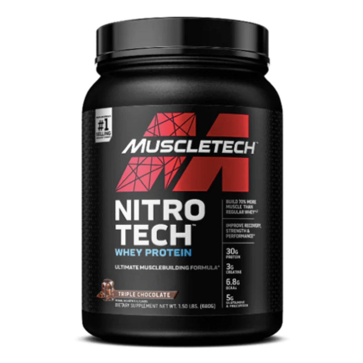 Muscletech NitroTech Whey Protein PROTEIN SUPPS247 1.5 LB Triple Chocolate  - Image 7