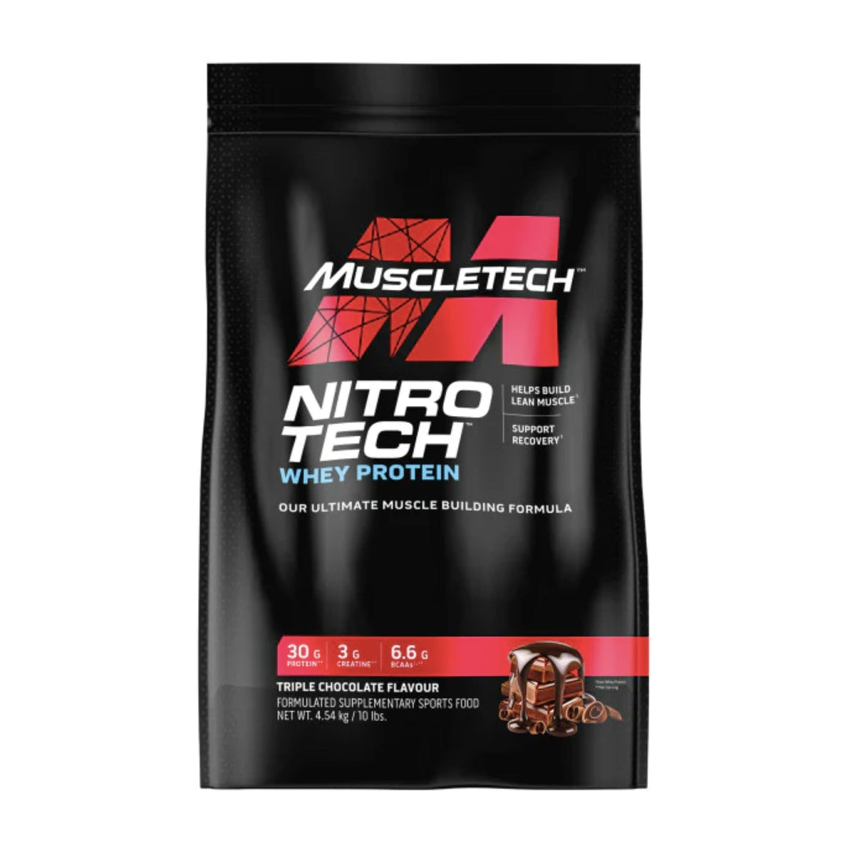 Muscletech NitroTech Whey Protein PROTEIN SUPPS247 10 LB Triple Chocolate  - Image 2