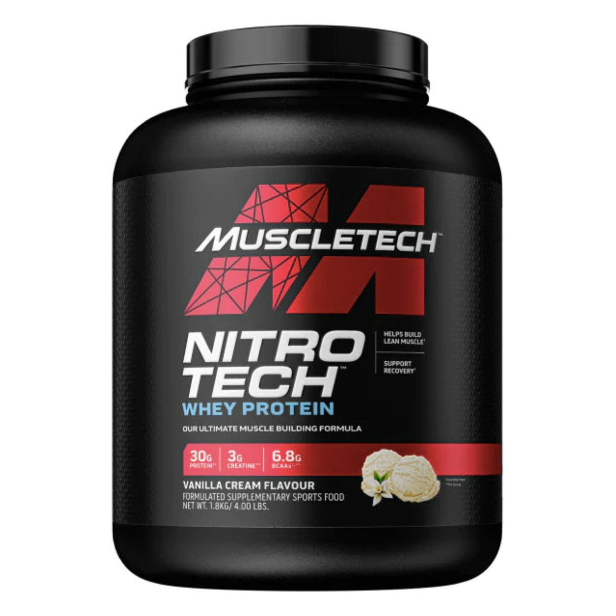 Muscletech NitroTech Whey Protein PROTEIN SUPPS247 4 LB Vanilla Cream 